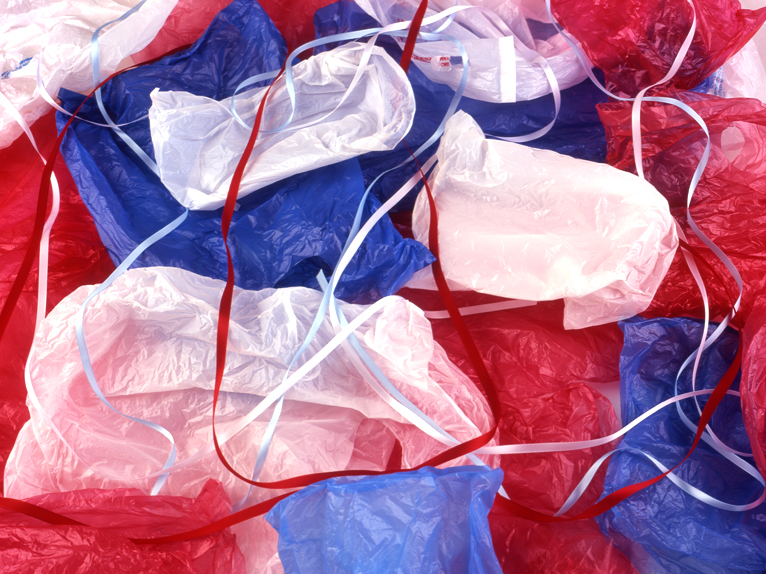 photo of colored plastic bags